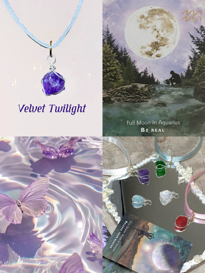 Pet Crystal necklace🔮Velvet Twilight